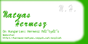 matyas hermesz business card